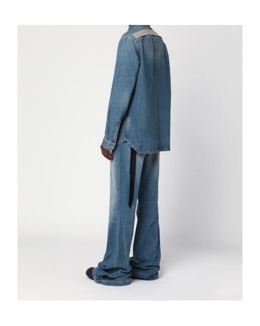 Rick Owens Blue Hollywood Washed Outershirt for men