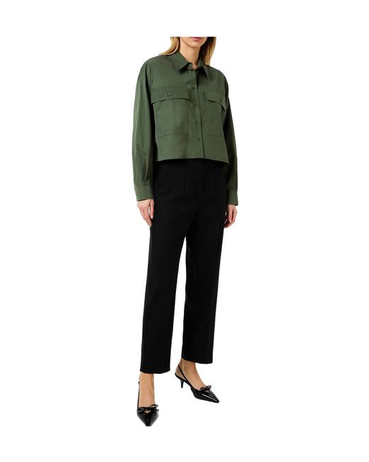Weekend by Maxmara Green Carter Long-Sleeve Plain Shirt