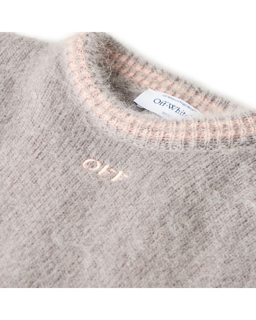 Off-White c/o Virgil Abloh Gray Cropped Sweater