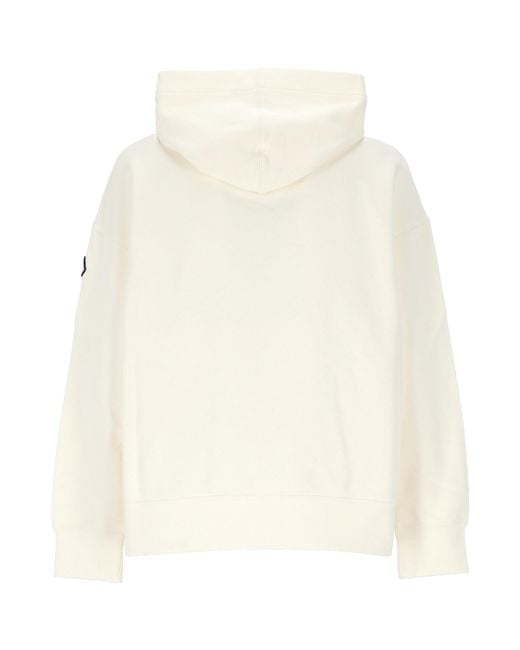 Moncler White X Palm Angels Racing Logo Cotton Hoodie for men