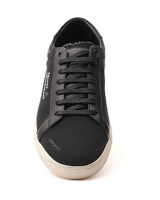 Saint Laurent Black Court Classic Sl/06 Embroidered Sneakers for men