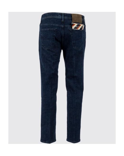 Jacob Cohen Blue Five-Pocket Cropped Jeans for men