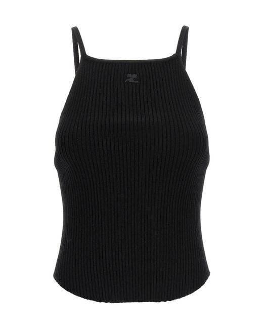 Courreges Black Courrèges Cut-Out Sleeveless Tank Top
