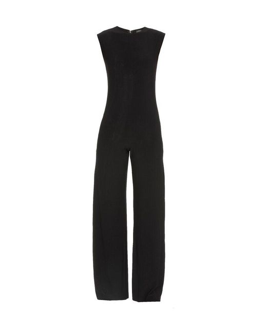 Norma Kamali Black Sleeveless Wide-Leg Jumpsuit