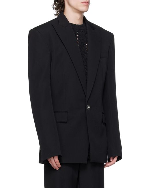 Balmain Black Single Breasted Tailored Blazer for men