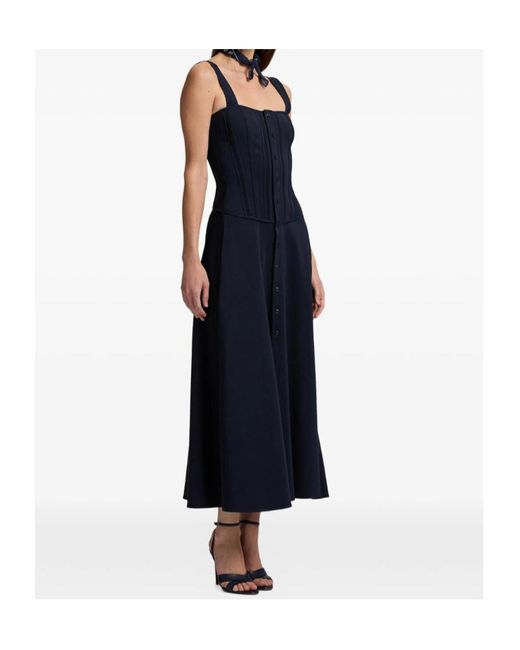 Ralph Lauren Blue Sophee Button A-Line Dress