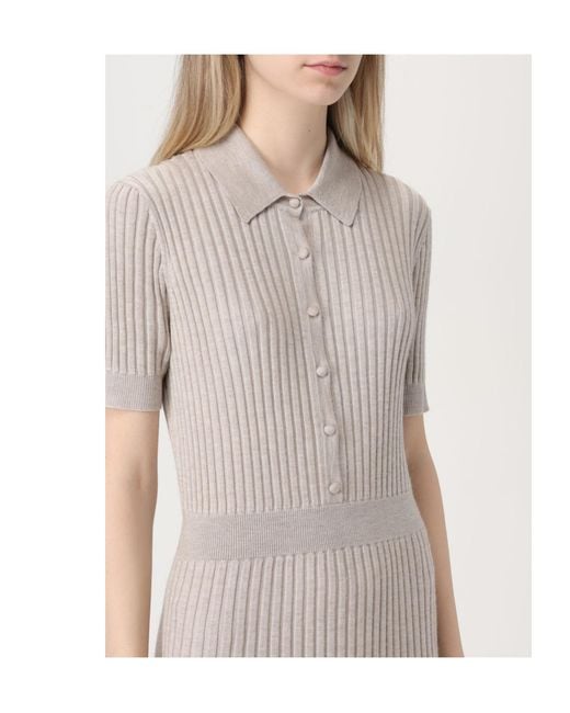 Gabriela Hearst White Knitted Short-Sleeved Dress