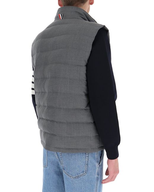 Thom Browne Gray Super 120S Down-Filled Ski Vest for men