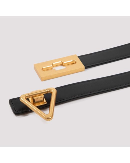 Bottega Veneta White Triangle Buckle Belt