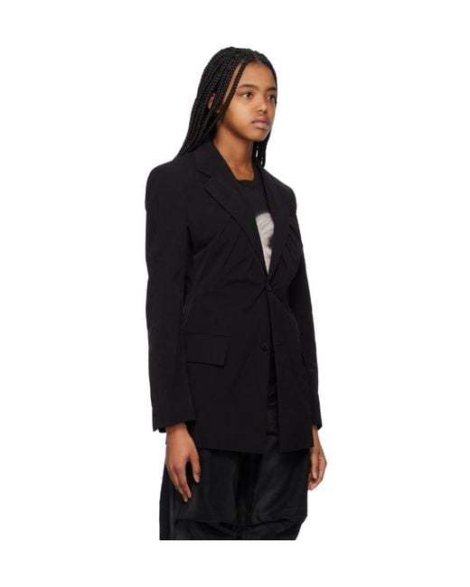 we11done Black Pleated Suit Coat