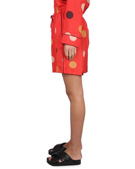 Aspesi Red Printed Shorts