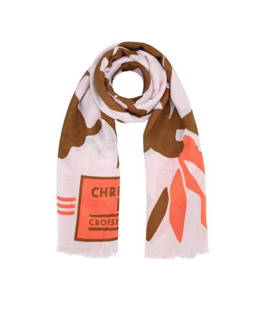 Dior Red Printed Scarf