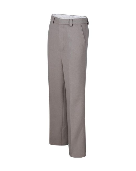 AMI Gray Straight-Leg Pleat-Detailed Trousers for men