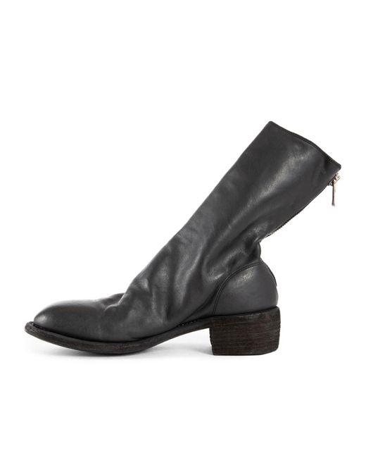 Guidi Black Round-Head Short Boots