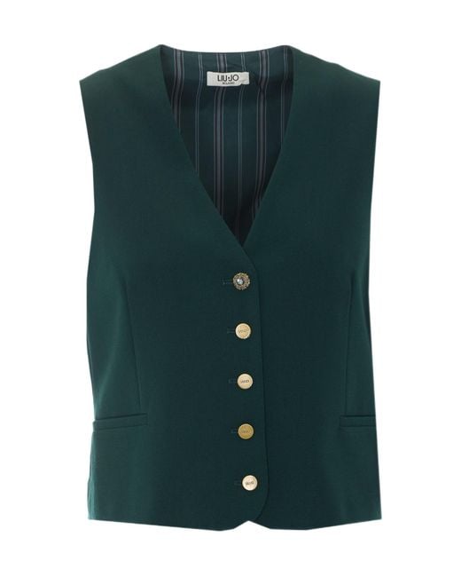 Liu Jo Green V-Neck Vest