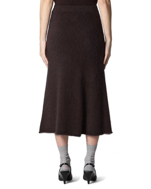 Roberto Collina Brown Knitted Midi Skirt