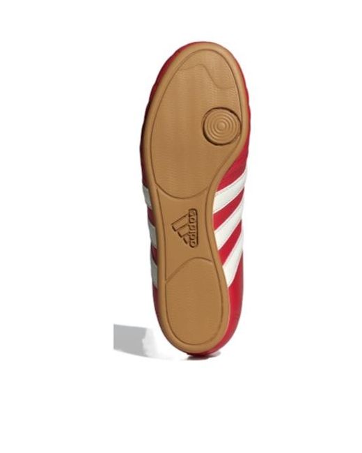 Adidas Originals Red Taekwondo Quilted-Panel Low-Top Sneakers
