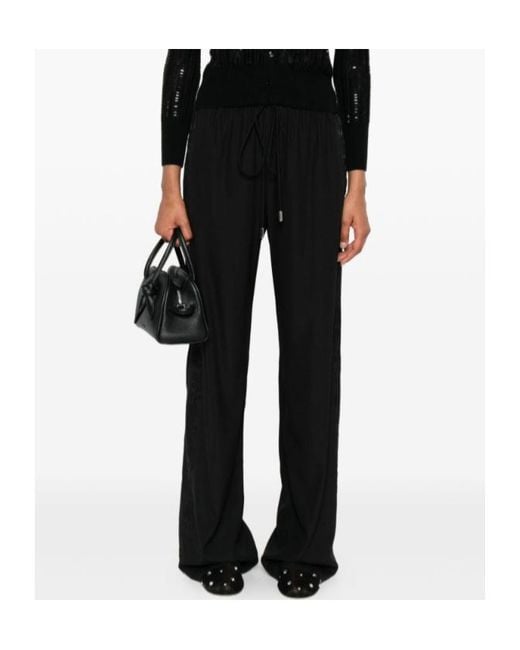 Ermanno Scervino Black Lace-Insert Drawstring Trousers