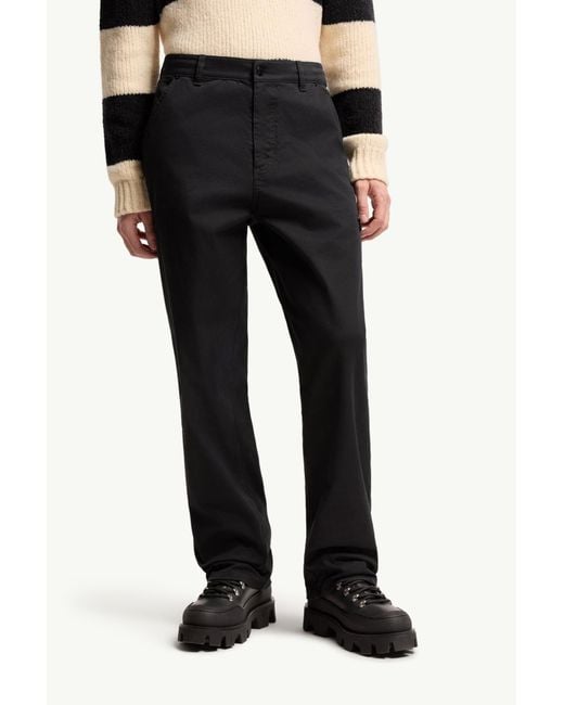 Moncler Black Stretch Gabardine Pants for men