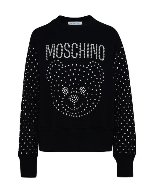 Moschino Black Logo Round-Necked Sweater