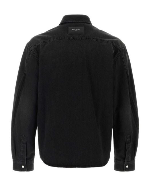 Givenchy Black Flap-Pocket Denim Shirt for men