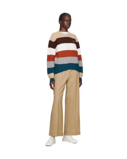Maison Kitsuné Blue Woolen Round Neck Sweater