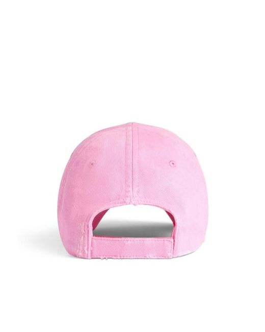 Balenciaga Pink Vip Teamp Logo Distressed Cap