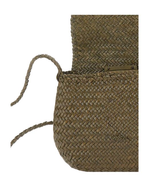 Dragon Diffusion Green Woven Shoulder Bag