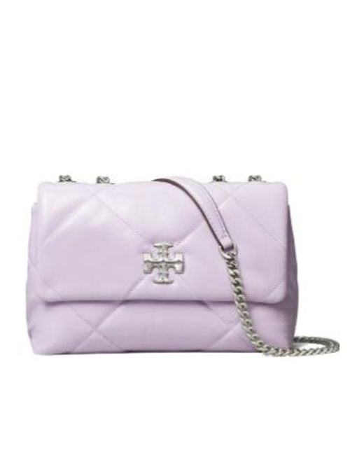 Tory Burch Purple Small Kira Diamond Quilted Convertible Shoulder Bag
