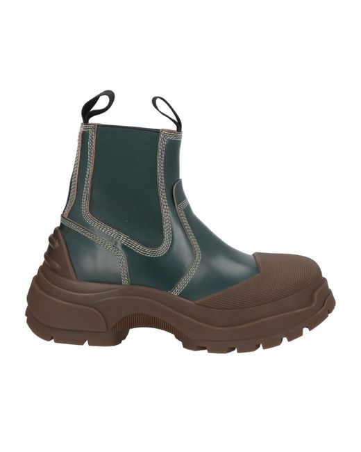 Maison Margiela Green Two-Tone Platform Boots
