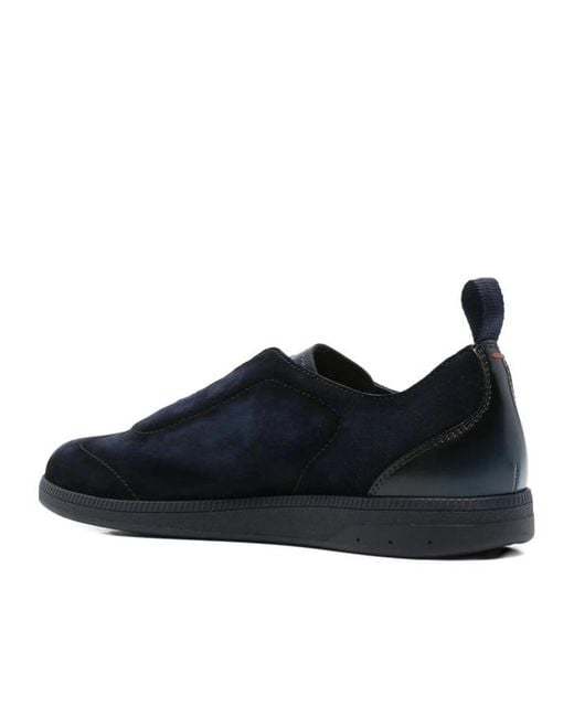 Santoni Blue Lume Lace-Up Sneakers for men