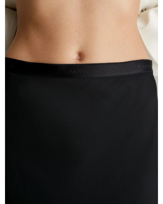 Calvin Klein Black Crepe Midi Skirt