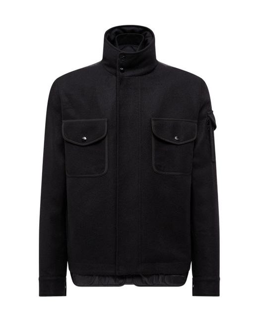 Moncler Black Avoine Wool Short Down Jacket for men