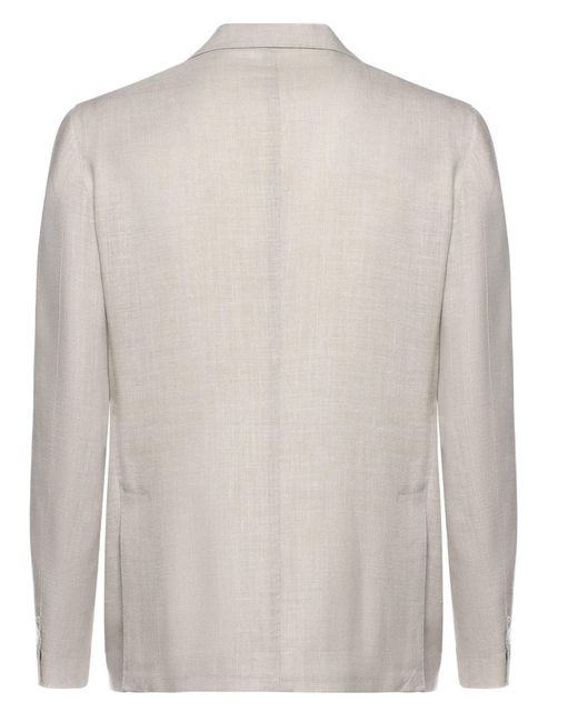 Eleventy Gray Patch Pocket Single-Breasted Blazer for men