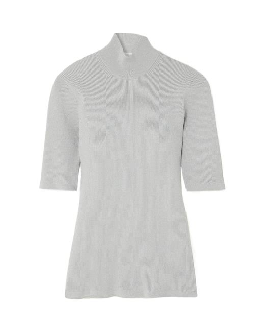 Max Mara Gray Short-Sleeved Sweater