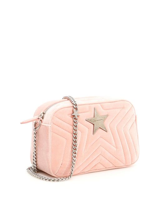Stella McCartney Pink Velvet Crossbody Bag