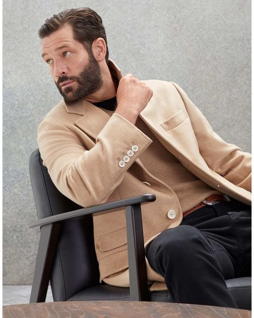 Brunello Cucinelli Natural Single-Breasted Cashmere-Blend Coat for men