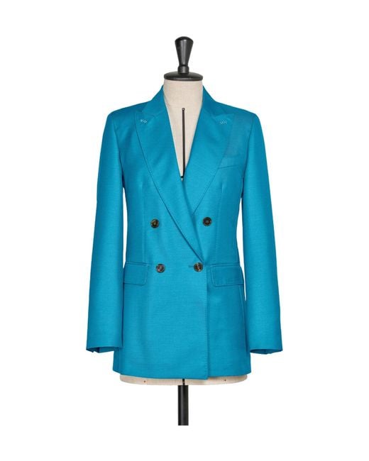 Max Mara Blue Mxmstaffa Double-Breasted Blazer