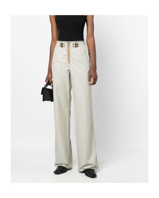 DIESEL Gray High-Waist Flared Pants