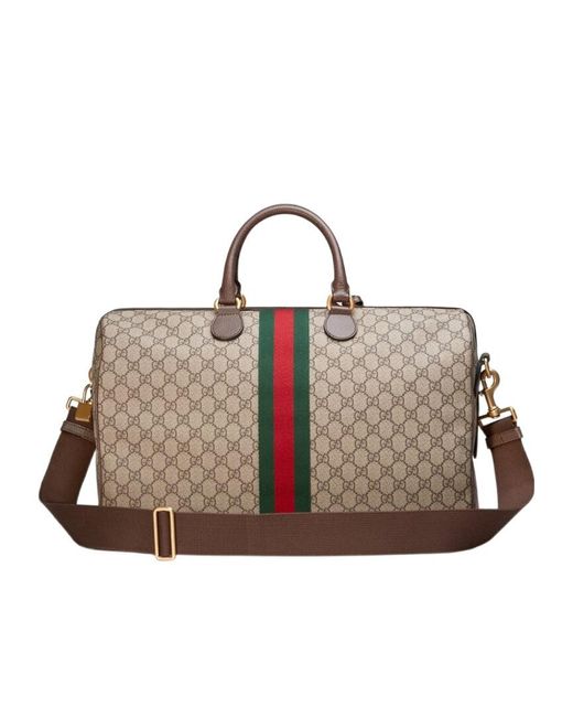 Gucci Brown Gg Supreme Ophidia Medium Carry-On Duffle Bag for men