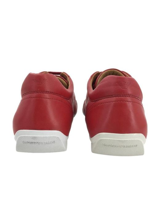Emporio Armani Red Logo Casual Sneakers for men
