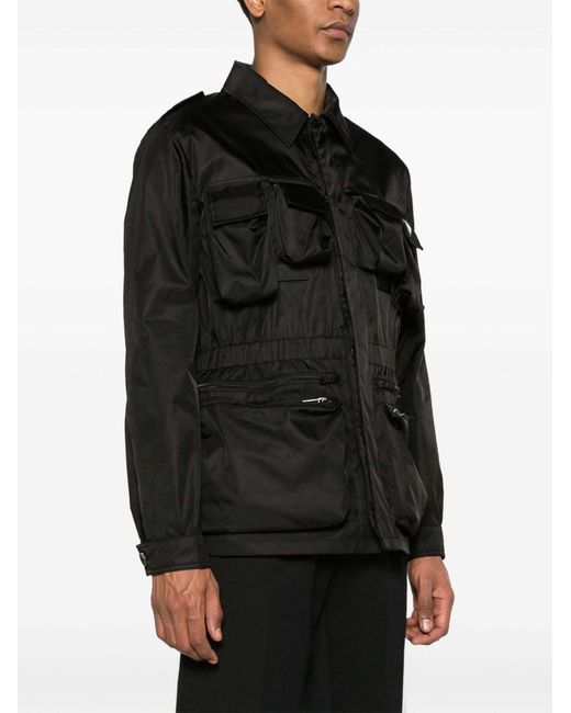 Prada Black Long-Sleeved Pocket-Detailed Jacket for men