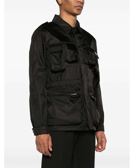 Prada Black Long-Sleeved Pocket-Detailed Jacket for men