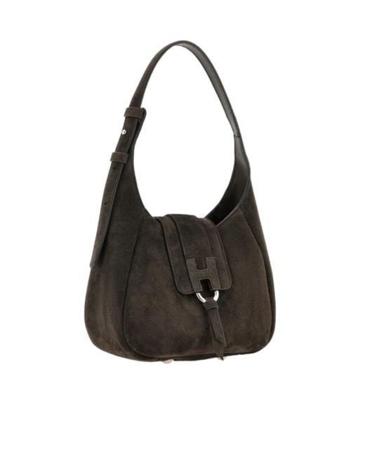 Hogan Black Palissandro Suede Shoulder Bag