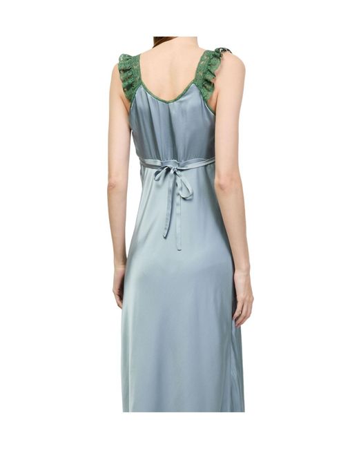 Chloé Blue Satin Maxi Dress