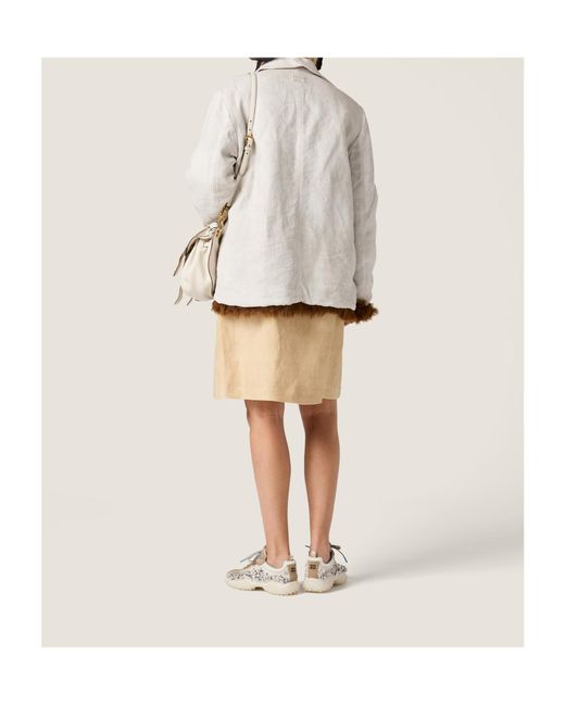 Miu Miu Natural Linen Skirt