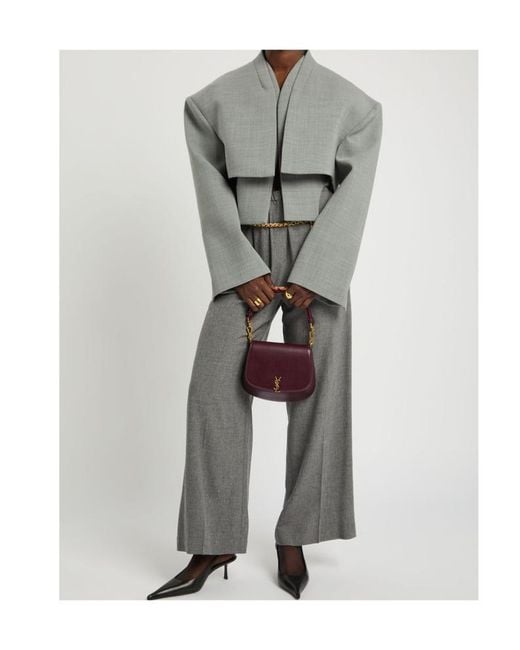 Saint Laurent Purple Voltaire Leather Shoulder Bag
