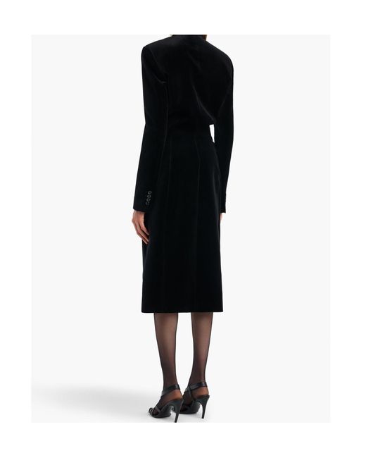 Khaite Black Rolon Coat