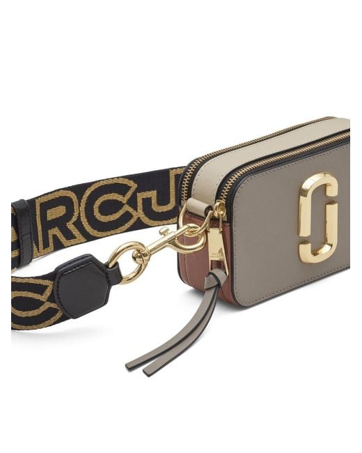 Marc Jacobs Gray The Snapshot Logo Plaque Crossbody Bag