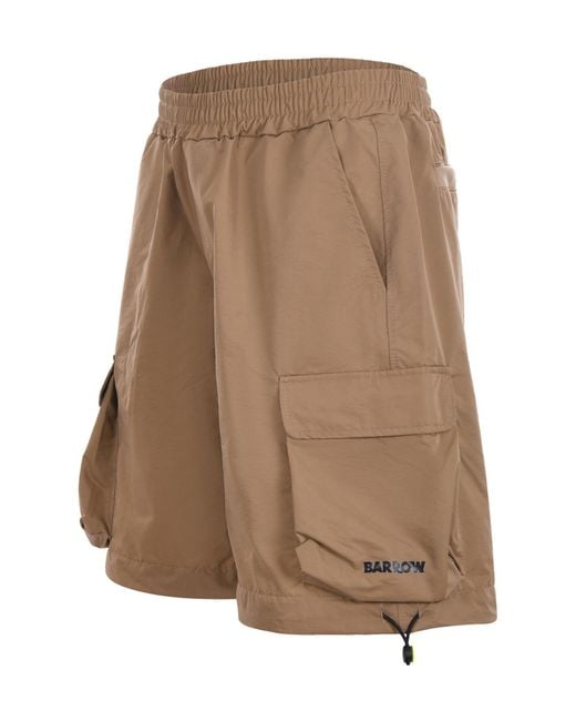 Barrow Brown Cargo Drawstring Shorts for men